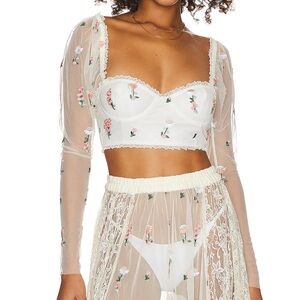 NWT Marjorelle Keilah Crop Top in Ivory Size Small